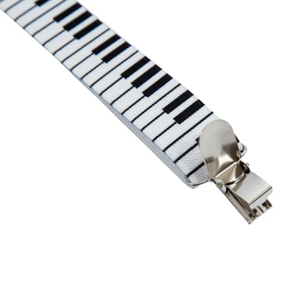 Унисекс для мужчин/женщин пианино ключ доска шаблон подтяжки клип-на подтяжки Эластичные подтяжки Y-back подтяжки