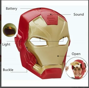 

Led Light Avengers Captain America Fire Bullet Helmet Kids Avengers Superhero Iron Man Helmet Tony Stark Cosplay Mask