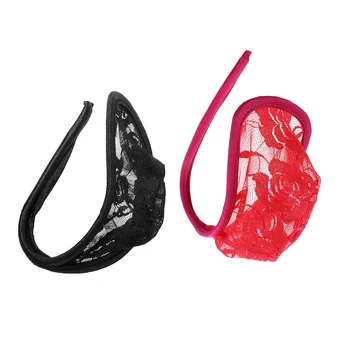 

2Pcs Mens Sheer Mesh C-String Prettyia Thong Invisible Underwear Black+Red porno Эротическое белье