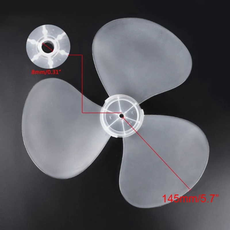 TiaoBug 14 Inch Plastic Fan Blade 5 Leaves with Nut Cover Stand//Table Cooling Fanner Blade Replacement Accessories Grey One Size