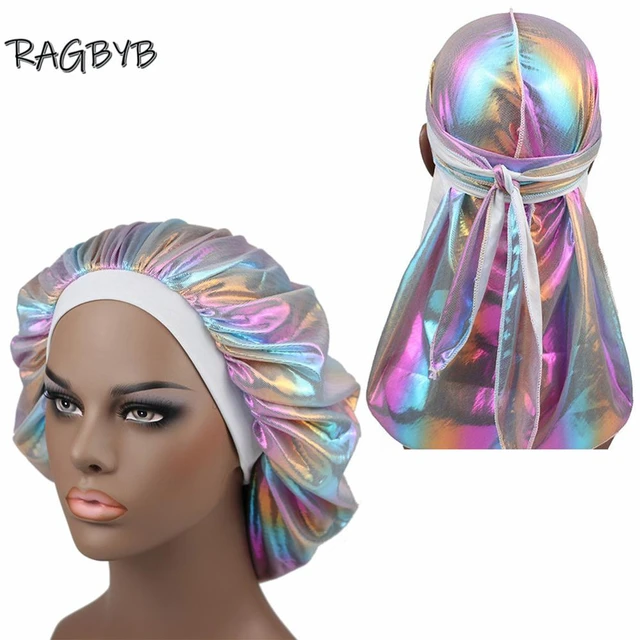 Premium Silky Durag Satin Wave Cap Men's Doo Rag Hat Bonnet Head Wrap US  SELLER