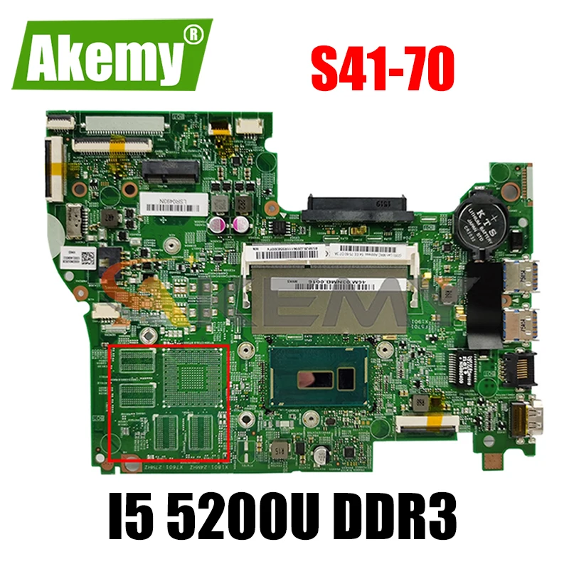 Akemy для Lenovo S41-70 U41-70 I2000 Материнская плата ноутбука процессор I5 5200U DDR3
