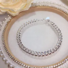 S925 Серебряный браслет маленькая толпа дизайн европейский и американский темперамент высокое качество ювелирные изделия леди простой браслет с пряжкой