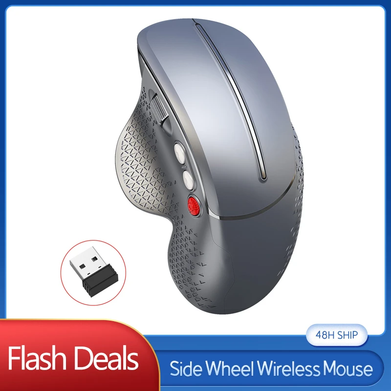 

Cool Side Wheel Wireless Mouse 2.4G Gaming Mice Silent Vertical Mause 6 Button Ergonomic Mouse for Lenono/Dell/Dell/Huawei/Mac