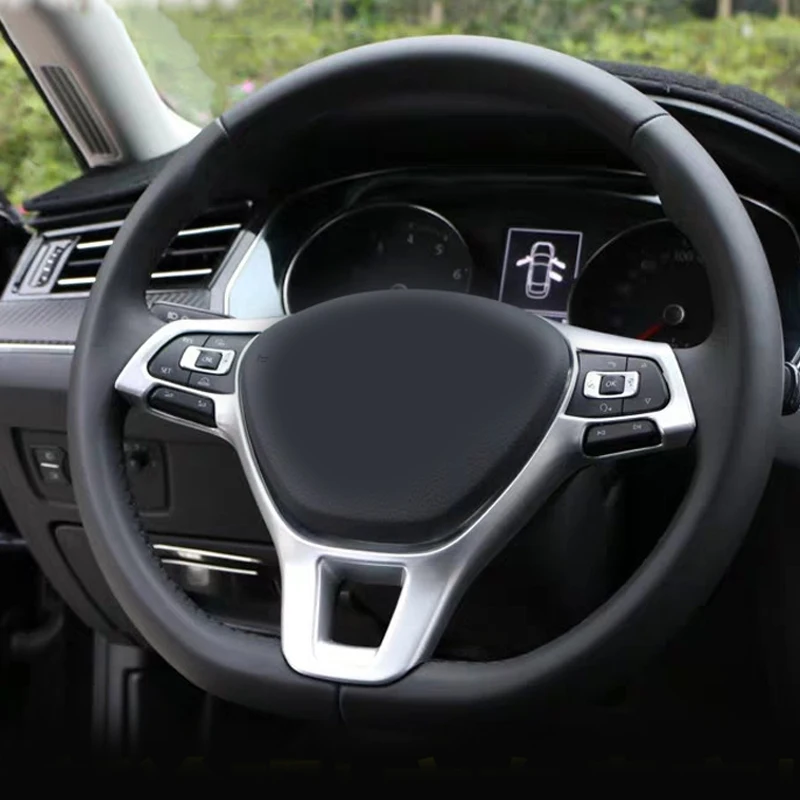 Hivotd для Фольксваген Tiguan MK2 крышка рулевого колеса ABS карбоновая Накладка для салона автомобиля аксессуары