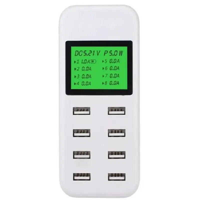 

USB socket 8 hole plug-in digital display intelligent shunt 2.8A voltage regulator tablet mobile phone charger smart fast charge