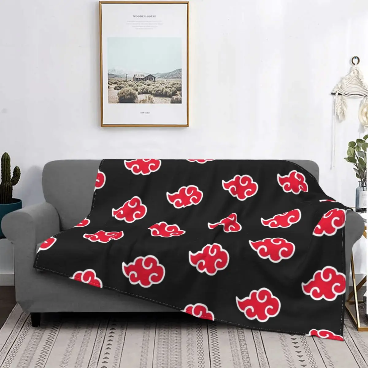Red Cloud Anime Japanese Coral Fleece Blanket Velvet Warm Blankets Cotton Quilt Home Sofa