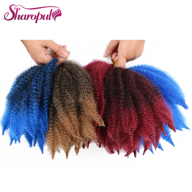 Marley Briads 8 дюймов Короткие афро курчавые Yaki синтетические плетеные волосы для