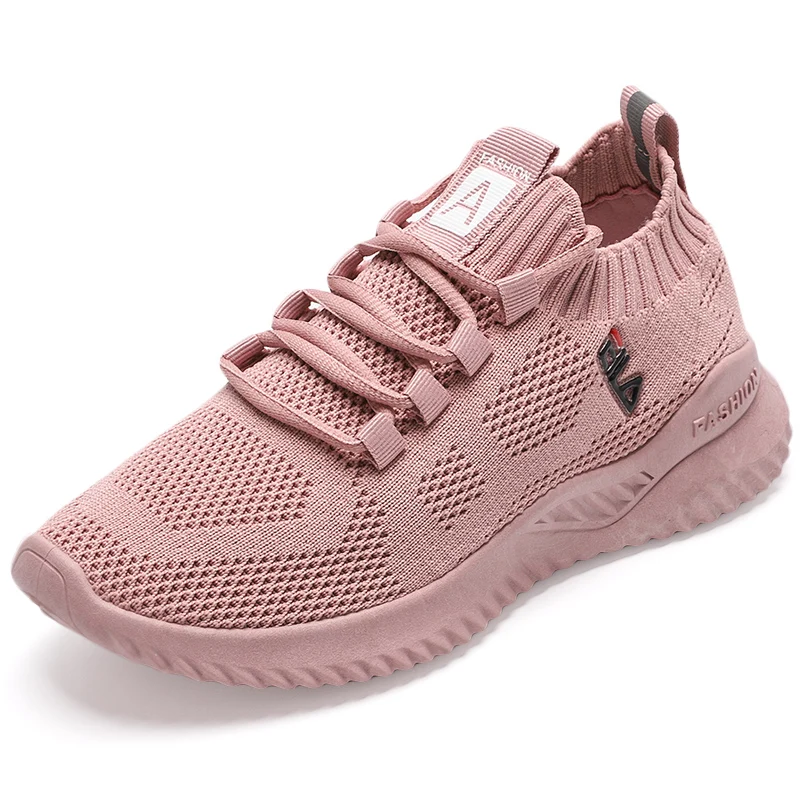 Г., весенне-осенние женские модные теннисные туфли удобные легкие мягкие лоферы из сетчатого материала на плоской подошве размер 35-40 - Цвет: Розовый