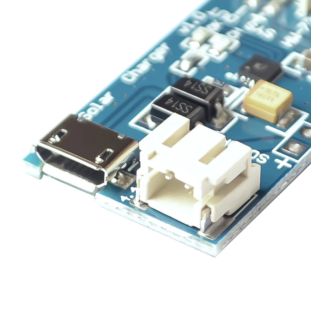 CN3065 Mini Solar Lithium Battery Charger Board Continuous Charge Current to 500mA Li-Po battery solar panel 2 pin JST connector battery charger solar charger