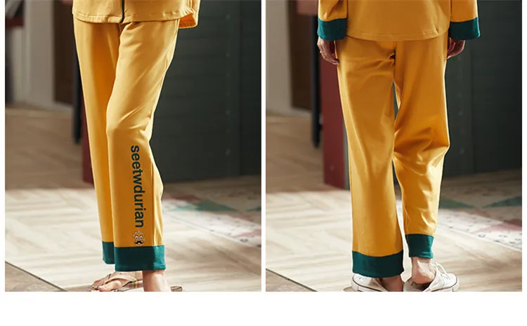 New Women Pajamas Sets Cotton Long Sleeve Autumn Winter Sleepwear Cute Ladies Girl Pijamas Mujer Adult Home Clothes