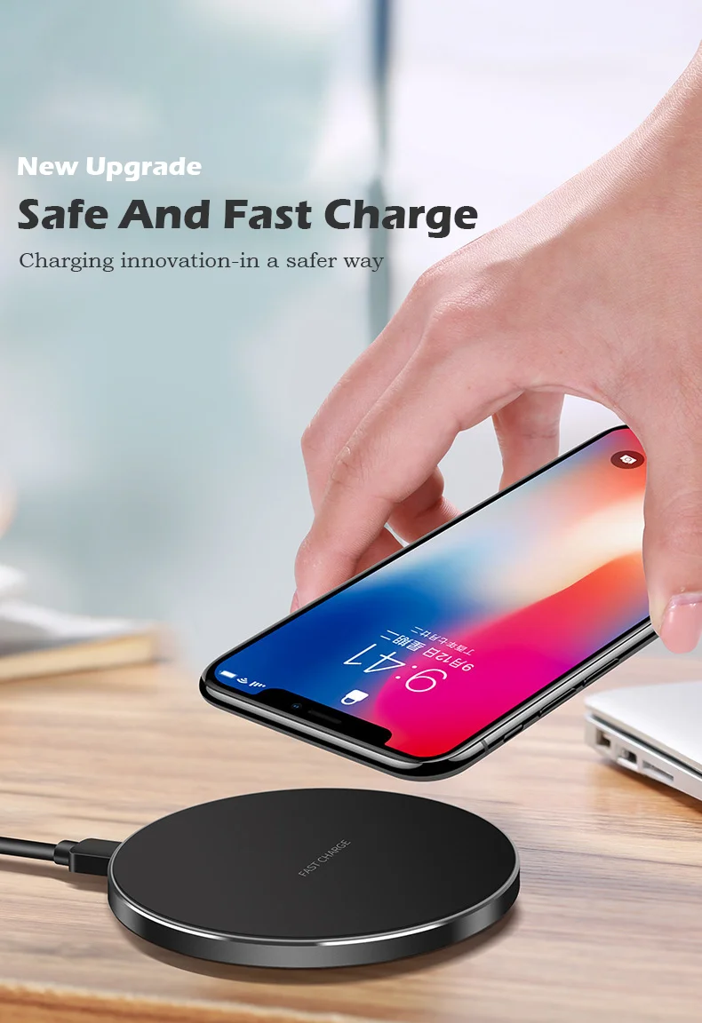 10 Вт Быстрое беспроводное зарядное устройство для samsung Galaxy S9/S9+ S8 S7 Note 9 S7 Edge USB Qi зарядное устройство для iPhone XS Max XR X 8 Plus