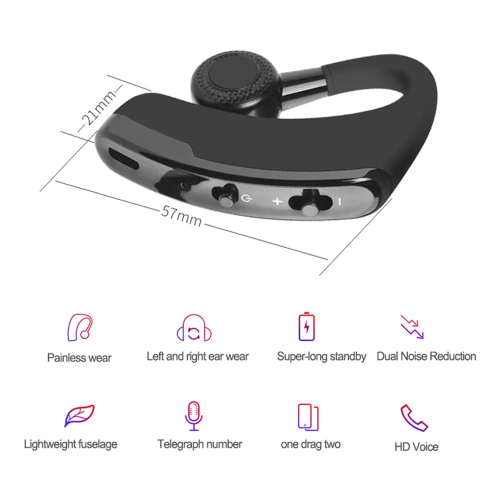 KISSCASE Wireless Bluetooth Earphone Music Stereo Surround Noise Reduction Handsfree Earhook Earphone For iPhone Xiaomi Samsung