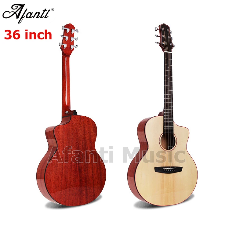 

Afanti Music high quality 36 inch Solid Spruce top / Mahogany Back & Sides Acoustic guitar (WY-072)