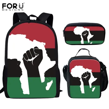 

FORUDESIGNS Black Culture Africian Flag Design Children Kids Shoulder Schoolbags Mochila Escolar Toddler Satchel For Teenager