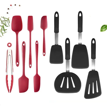 

Heat Resistant Silicone Cooking Utensils Kitchen Baking Cookware Cooking Tools Gadgets Spatula Soup Spoon 6/7/10Set