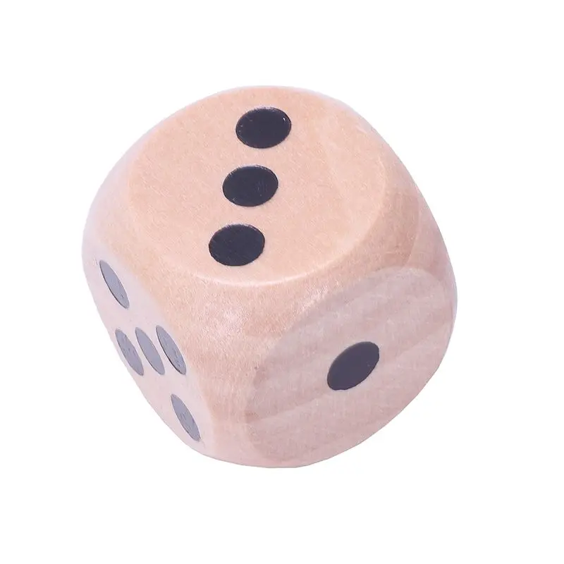 10 шт. Шестисторонние D6 кости для настольной игры, сделанные из дерева-натуральный
