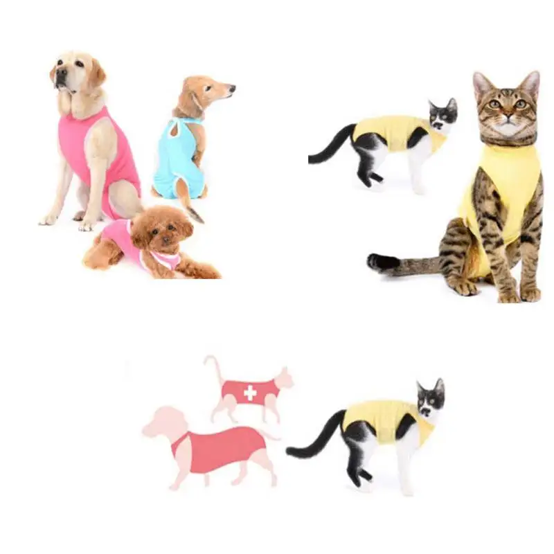 Cats Cotton Recovery Suit E Collar Alternative after Surgery Wear Anti Licking Wounds New Qgnv