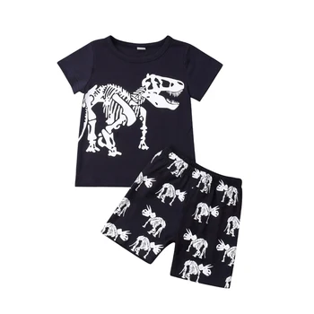

2-8Y Kid Baby Boys Summer Clothes Fashion Dinosaur T-Shirt Tops + Shorts Kids Clothes Outfit Set 2PCS