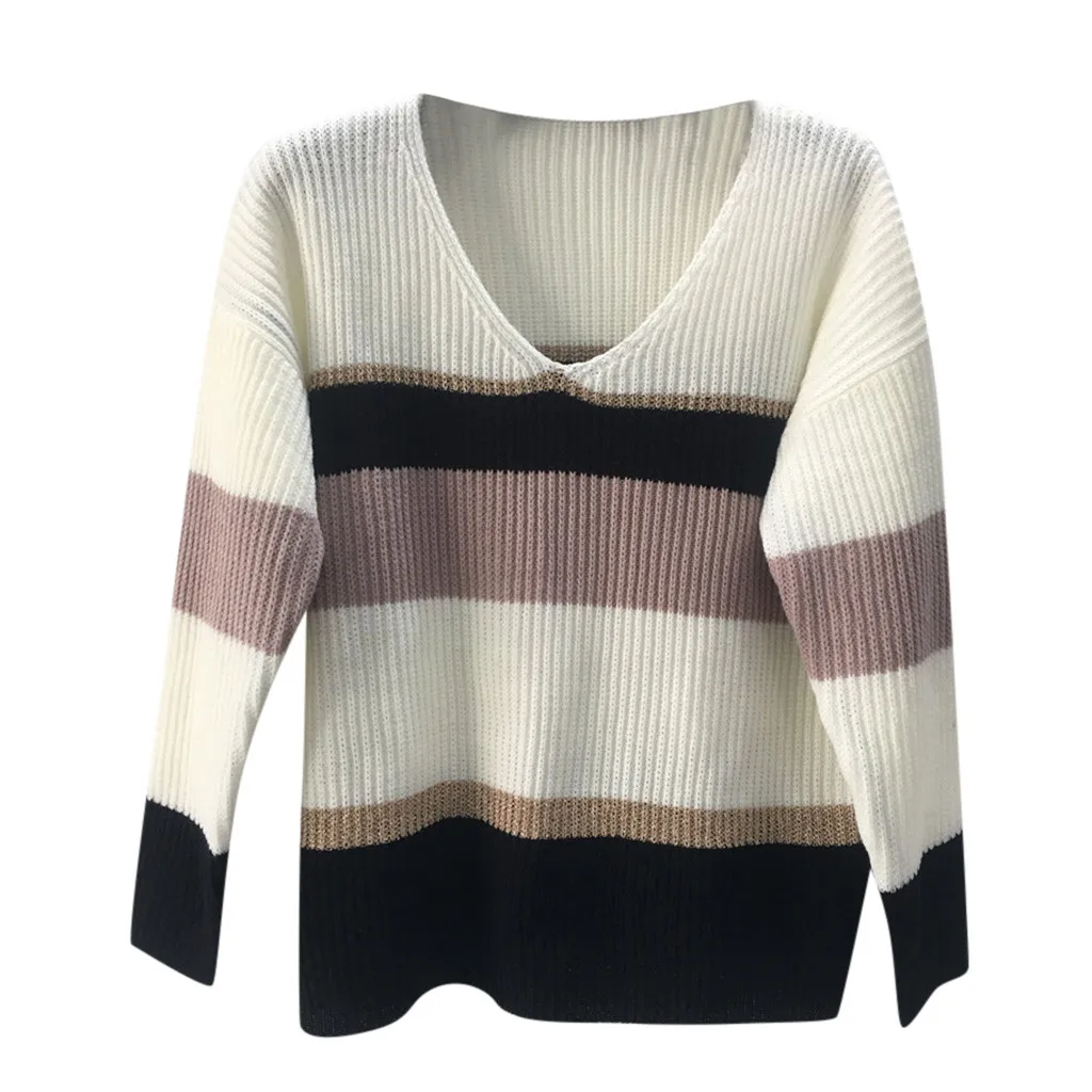 Womail цвета, v-образный вырез, Повседневный, зимний, модный, удобный, вязаный свитер, женские топы, свободные, pull femme nouveaute