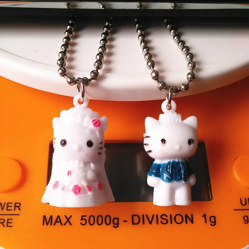 

Small Cat Key Chain Silver Beads Chain Animal Key Ring Mini Pendant Bag Charming Car Holder Personality Gifts