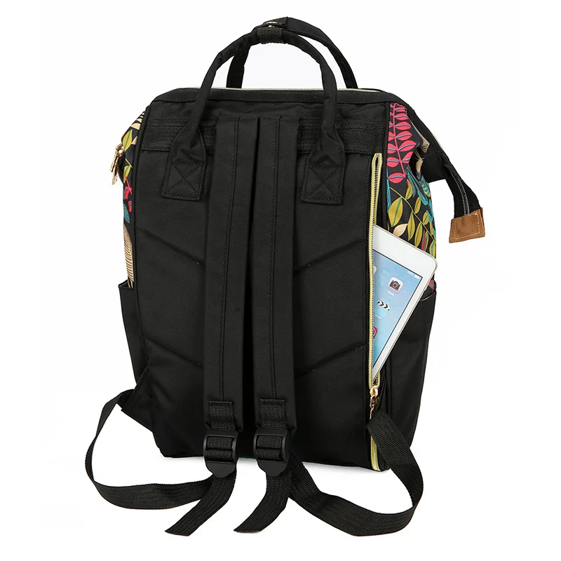 

2019 New Style Maple Leaf Printed Mom And Baby Travel Diaper Bag Large Capacity Hand Travel Backpack-