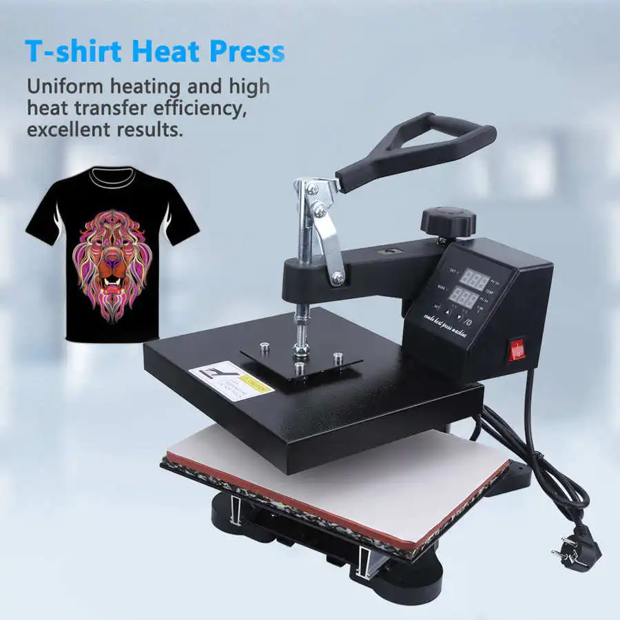 600w High Pressure Hydraulic T Shirt Heat Press Transfer Machine Dual ...