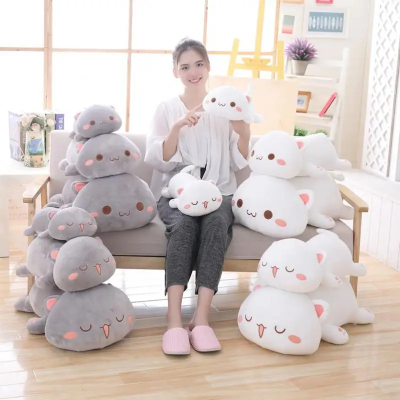 1 шт. 35/50/65 см Kawaii Лежащая кошка плюшевые игрушки Мягкая Милая кукла милая животная