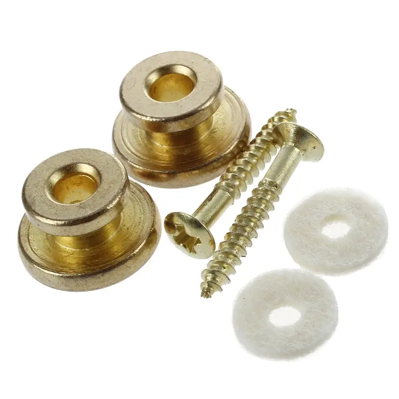 2pcs Golden Strap Button w/ Mounting Screw for Guitar Mandolin | Спорт и развлечения
