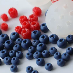 Blueberry Raspberry Wild Strawberry Simulation Fruit Silicone Mold Chocolate Baking Cake Aroma Candle Mold Cake Decorating Tools