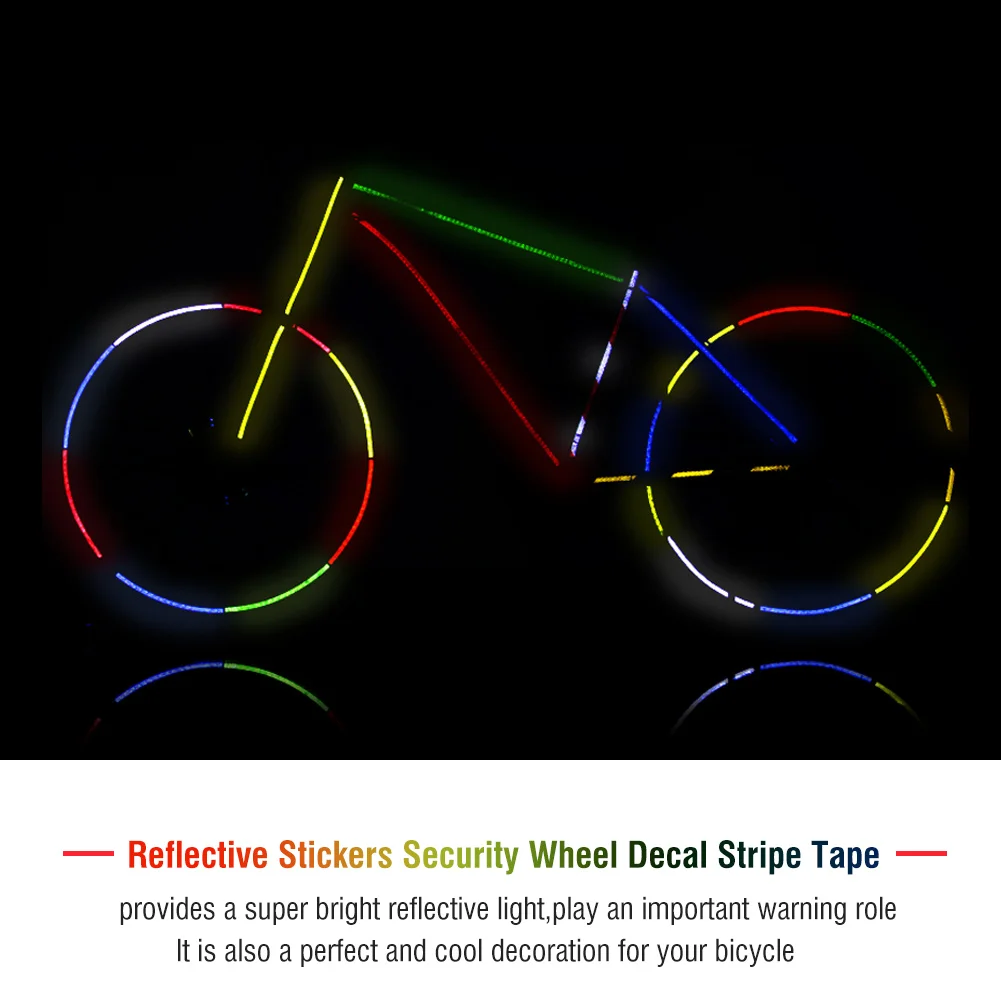 2Rolls 4 Colors Cycling Reflective Strips Warning Running Fishing Bike Safety Bicycle Bind Pants Leg Strap Reflective Tape