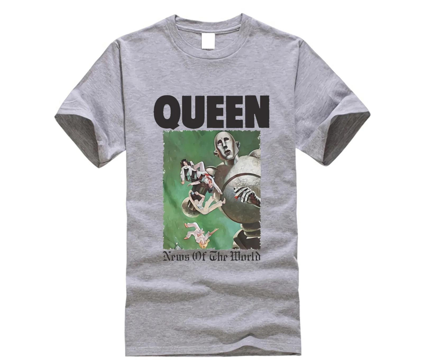 

News of The World 70s Rock Queen S-3XL Color White Tees Men's T-shirt shubuzhi Short Sleeve Cotton T Shirt Man Clothing