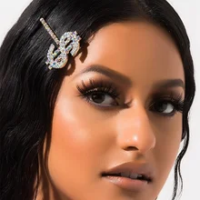 1 шт. дизайн знак денег элегантные женские Стразы яркие буквы заколки для волос кристалл шпилька для волос аксессуары