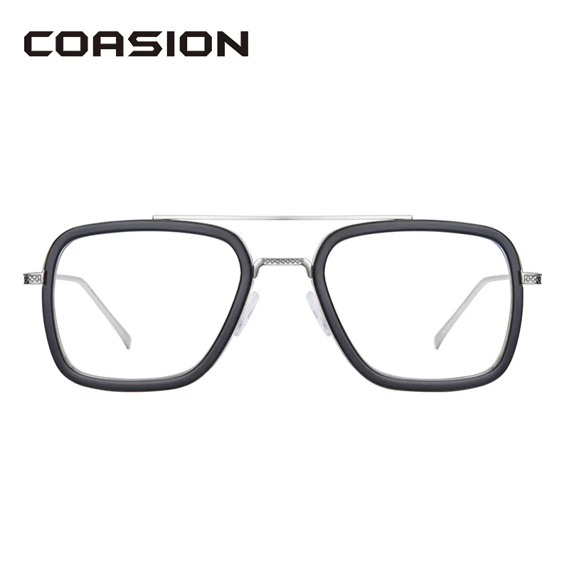 COASION квадратные металлические очки анти синий светильник блокирующие