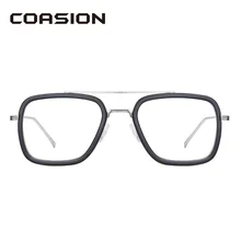 COASION квадратные металлические очки анти синий светильник