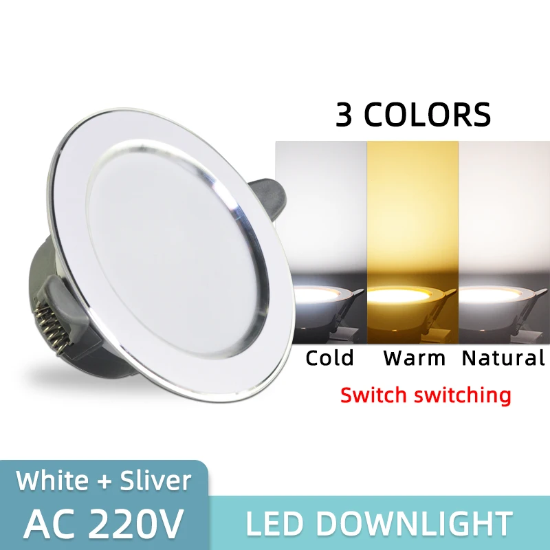 10pcs Led Downlight 3W 5W AC220V-240V new six color led recessed downlight Kitchen living room led light spot Indoor round light flush mount lighting Downlights