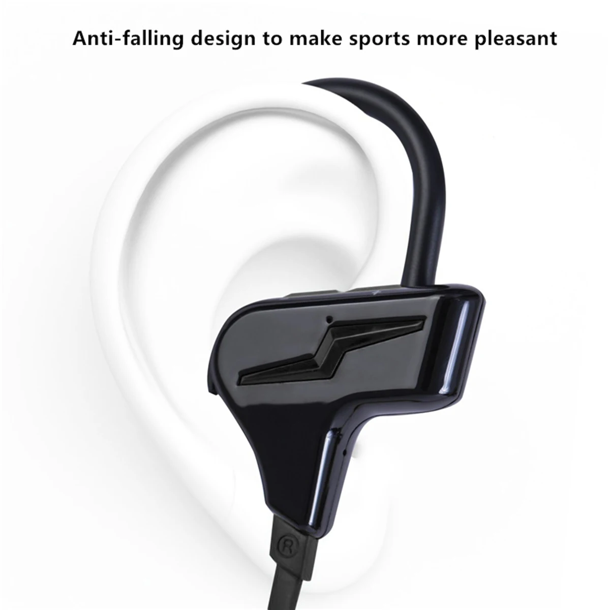 Lightweight Wireless BT Over Ear Earphone Outdoor Sports Hi Fi Headphone With Charging Cable Soft Silicone Ear Cap