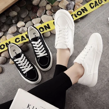

2019 Canvas Shoe Woman Small White Shoes All-match Student Original The Night Wind Ulzzang Skate Shoes