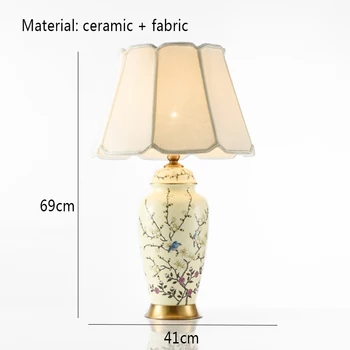

Chinese Ceramic LED Table Lamp Art Indoor Decor Table Light Lighting Bedside Bedroom Living Room Hotel Villa Desk Lamp Luster AC
