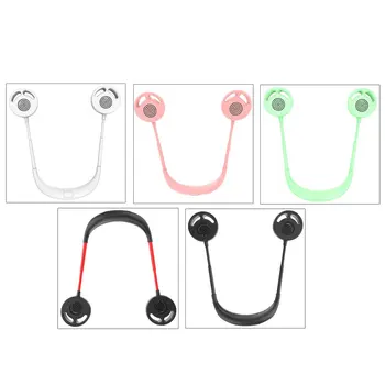 

Portable Folding Leafless Neck Hanging Fan Mini Air Fan Rechargeable Cooler Fan Lazy Fan Small Neck Band Portable PP 1PCS ICOCO
