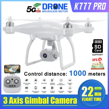 

K777 Pro 5G WIFI GPS RC Drone 4K HD With Gimbal Camera FPV Brushless Motor Quadcopter 30Mins Flight 1KM Control Helicopter