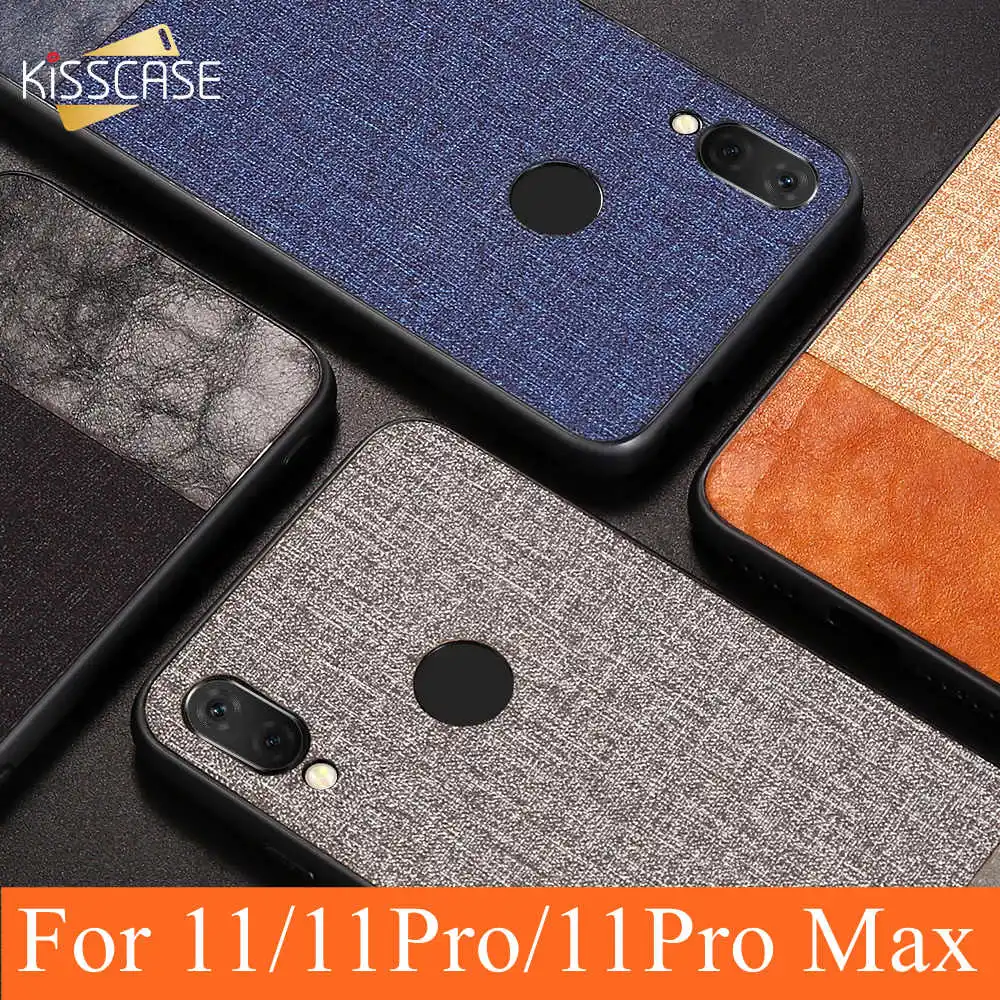 

KISSCASE Fabric Cloth Textile Case For iPhone 11 Pro Max Case 11 11Pro Leather Cover For iPhone 11 11Pro 11Pro Max Carcasa Capa