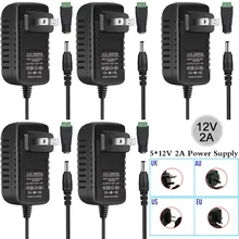 AC 100 V-240 V к DC 12V 2A 2000mA адаптер питания зарядное устройство с ЕС/США/Великобритания Разъем 5,5x2,5mm DC для 3528 5050 светодиодный полосы камеры
