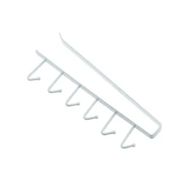 

Under Shelf Rustproof Home Decoration Office Kitchen Organizer Universal Practical Hanging Rack Punch Free Storage Holder 6 Hook