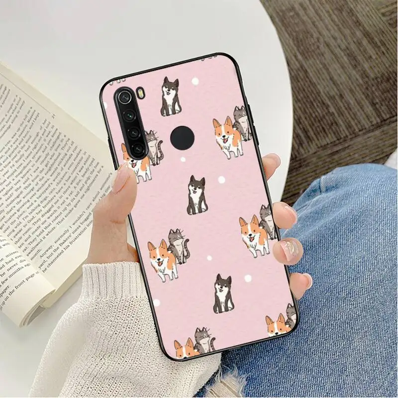 YNDFCNB Hoạt Hình Dễ Thương Corgi Chó Ốp Lưng Điện Thoại Redmi Note 8Pro 8T 6Pro 6A 9 Redmi 8 7 7A note 5 5A Note 7 xiaomi leather case hard