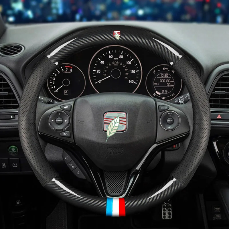 

Anti-Slip Car Carbon Fiber Leather Steering Wheel Cover 38cm for SEAT Ibiza Exeo Ateca Altea Turedo Tarraco Toledo Arona Leon