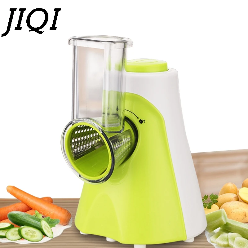 JIQI Multifunctional Electric Salad Fruit Vegetable Slicer Cutter Carrot Potato Chopper Cutting Machine Stainless steel Blade EU 2