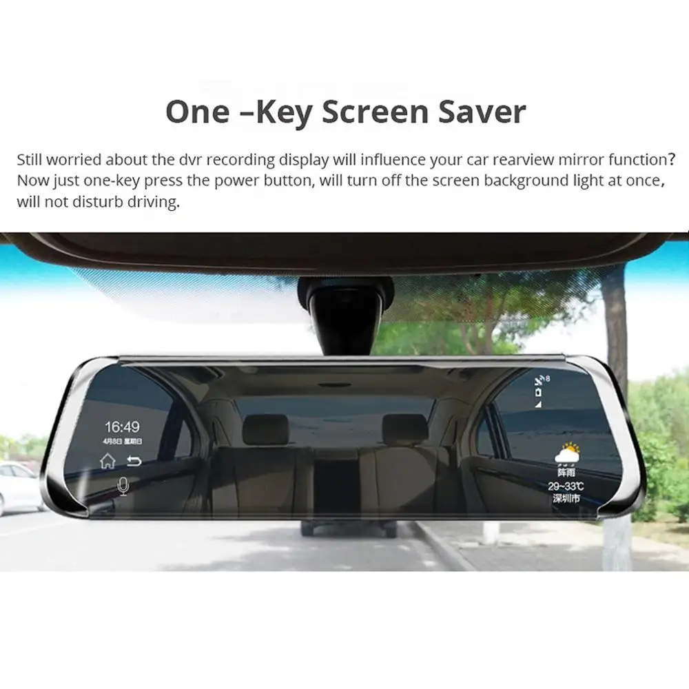 4G Streaming Media Wifi Driving Recorder 10 Inch Full Screen Smart Rearview Mirror HD Android Navigation Electronic Dog