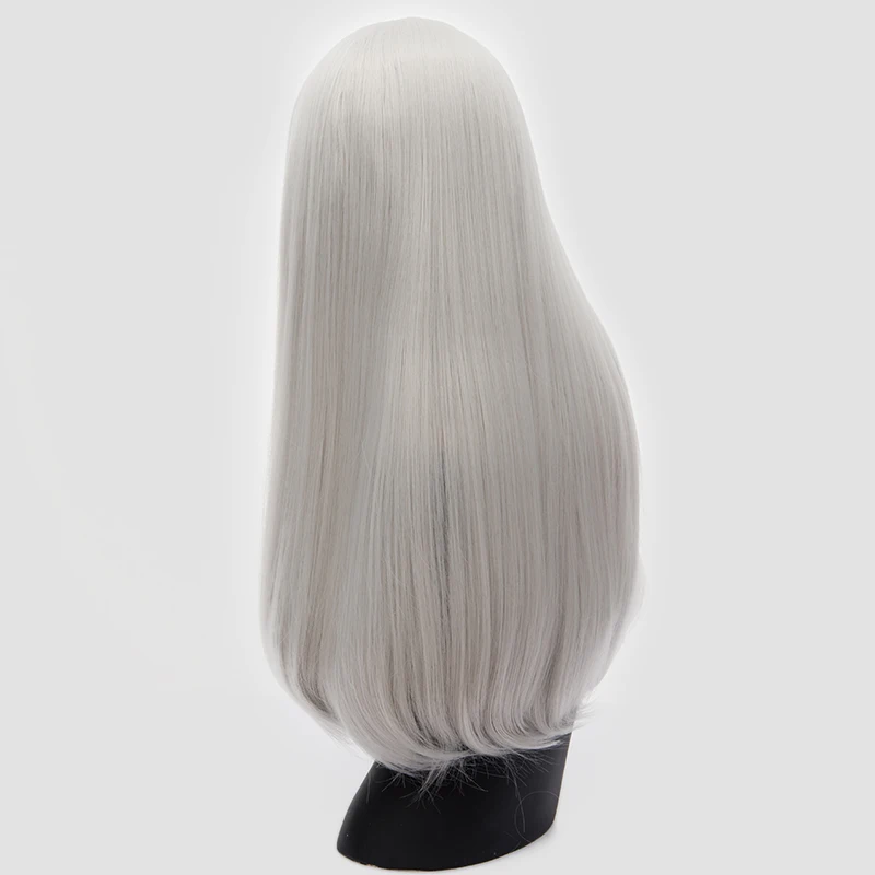 Длинные прямые красные парики синтетический белый блонд женский парик 24 дюйма центральная часть волос серебристо-серый цвет - Цвет: T1B/светло-серый