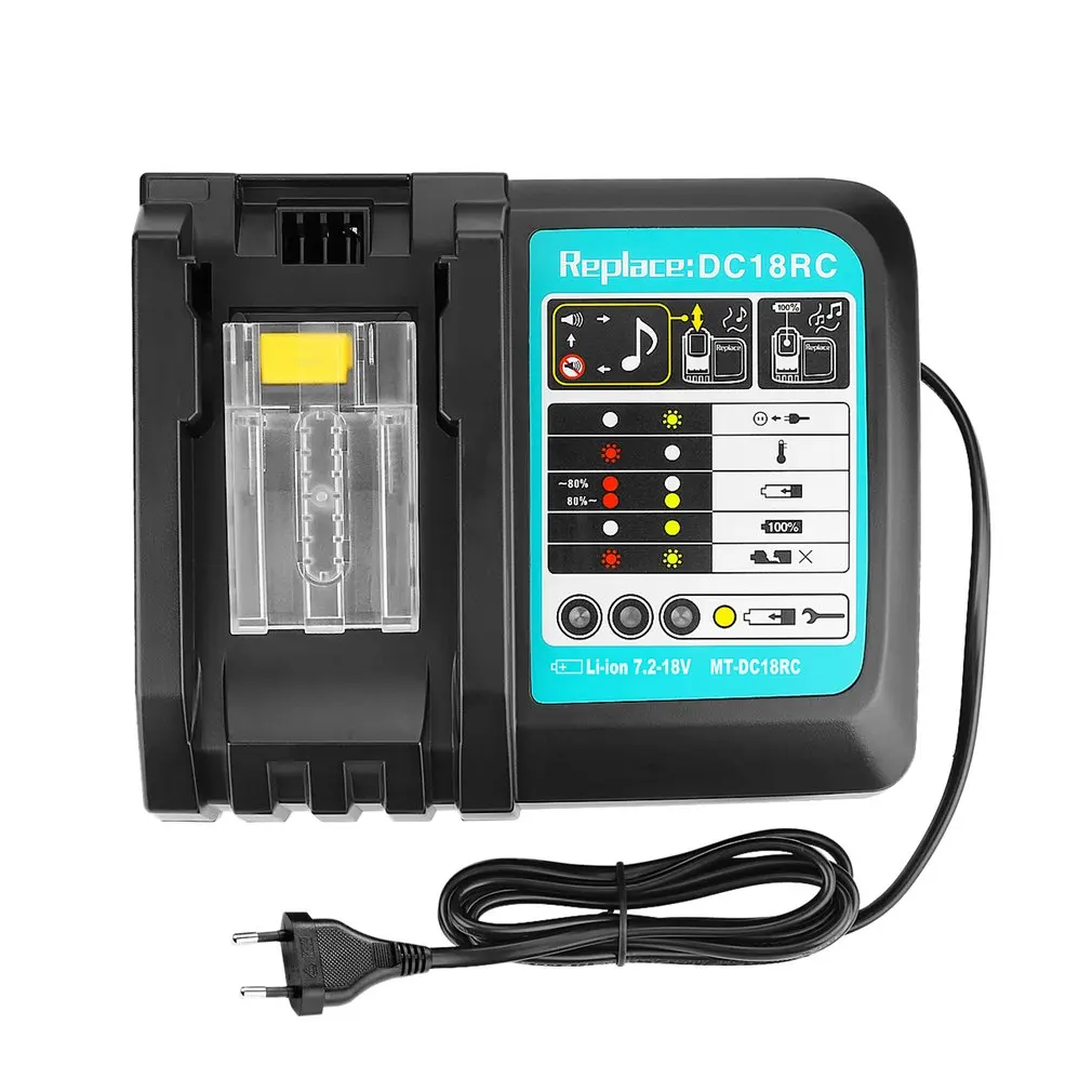 

14.4-18V Lithium Li-Ion Universal Rechargeable Battery Charger Power Tool For Makita DC18RCT Charging Station